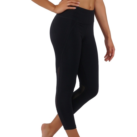 Yoga leggings capri length with mesh - Picture 1 of 6